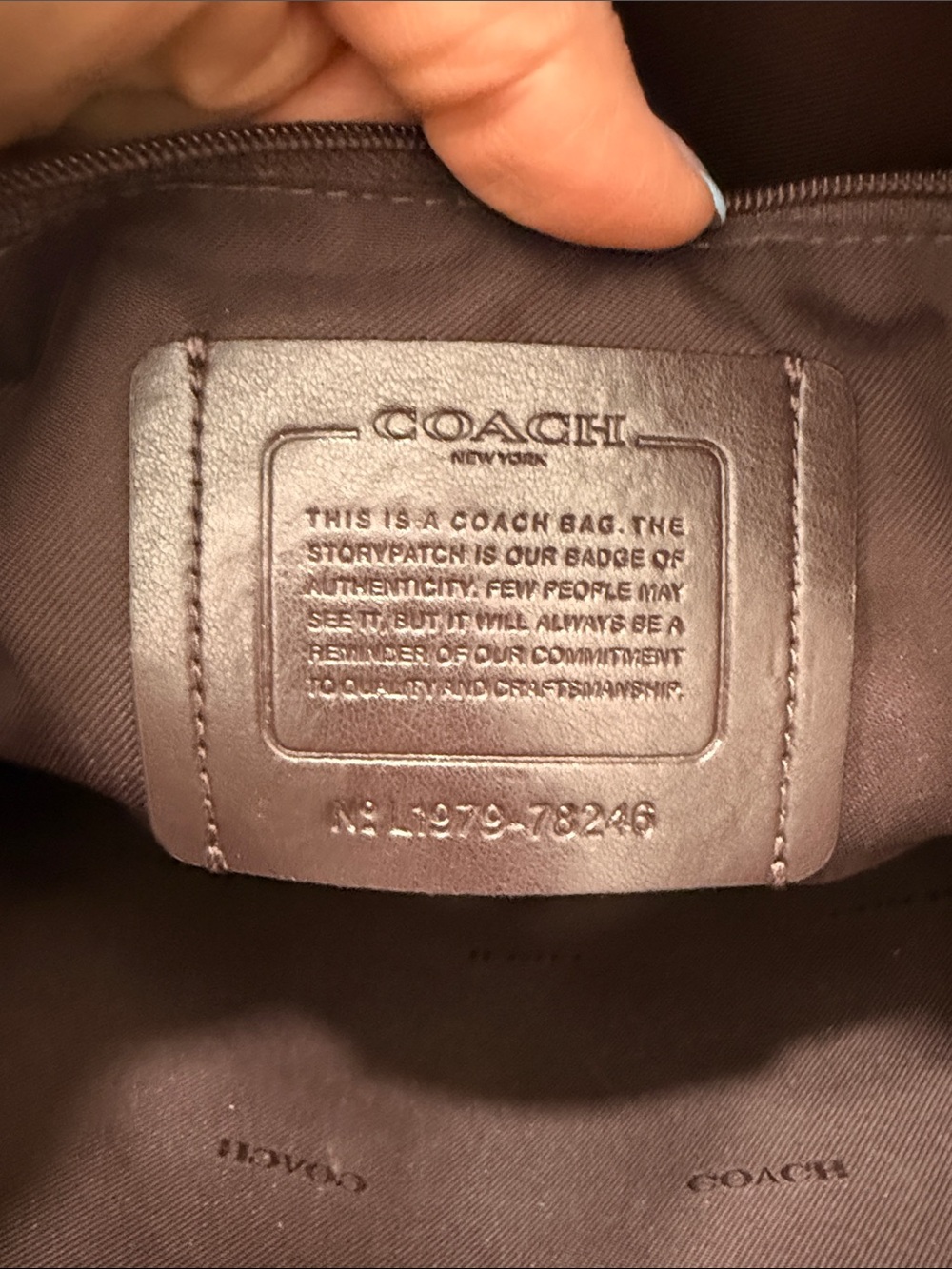 Coach Taupe Leather Tote with Turn-Lock Accent - Picture 2 of 11